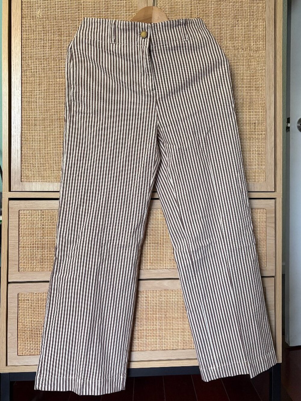 Calypso St. Barth NWT Striped High Rise Pockets Straight Leg Pants
